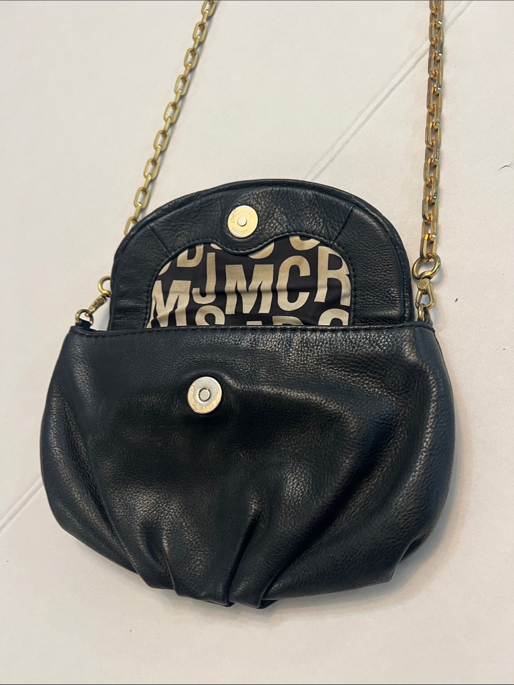 MARC JACOBS CLASSIC Q KARLIE BLACK PEBBLED LEATHER CHAIN CROSSBODY BAG - Picture 7 of 16